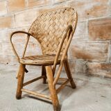 Children's armchair in chestnut basketry