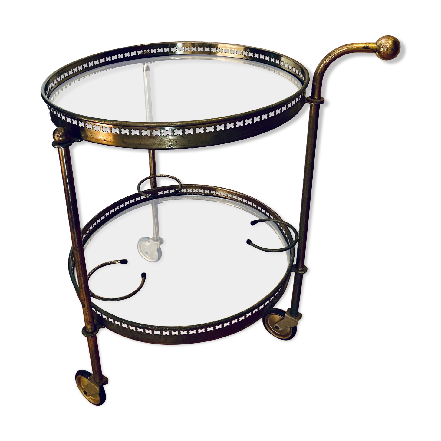 Glass and brass dessert