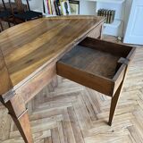 Directoire half-moon walnut dining table