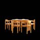 Brutalist table and 6 chairs, Rainer Daumiller, Denmark, 1970s.