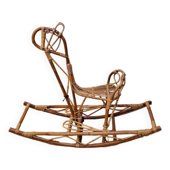 Rattan rocking horse