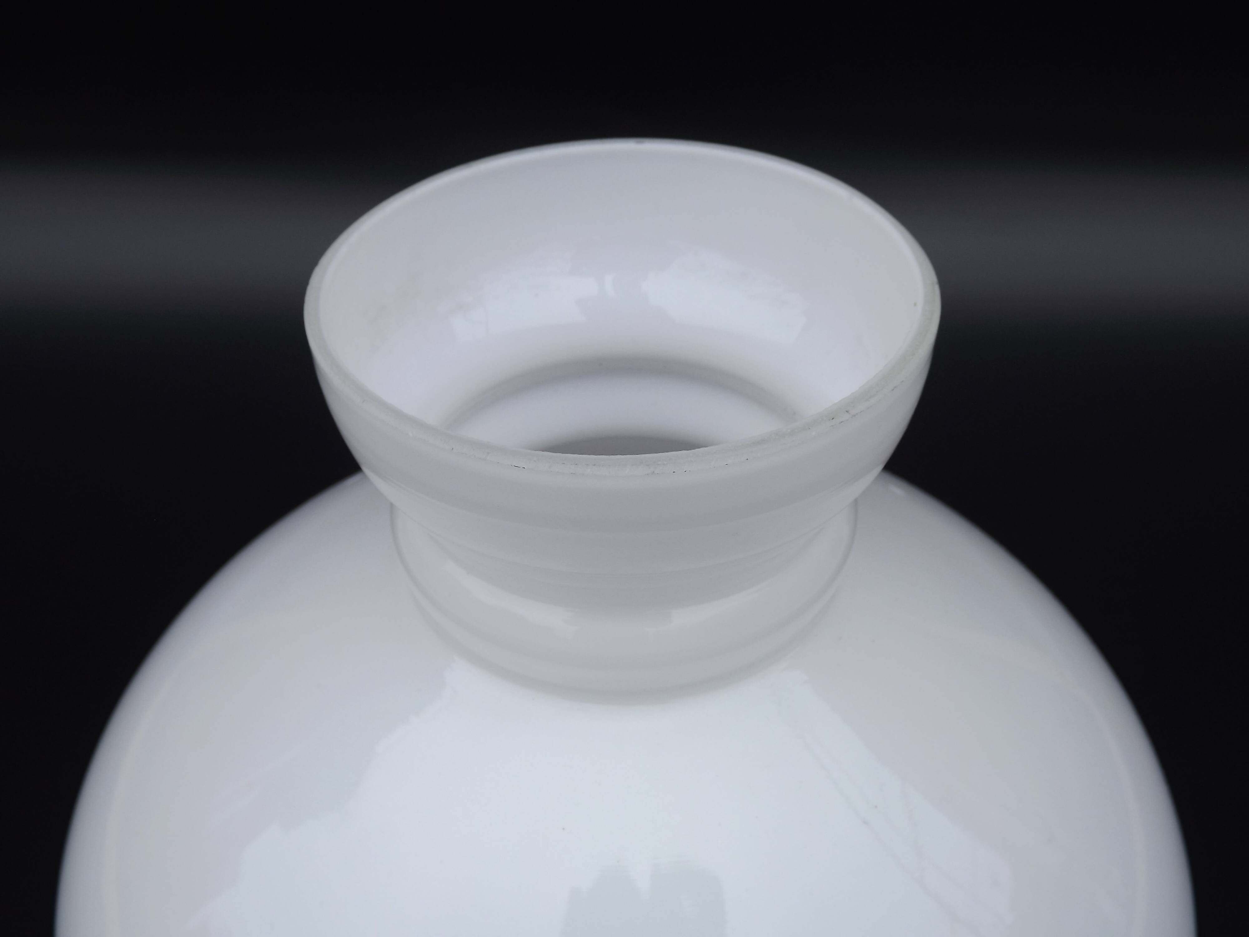 French Vintage White Opaque Glass Lantern Style Replacement Shade 0186