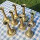 Set of 8 antique brass chandeliers