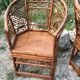 Paire de fauteuils vintage rotin et bambou