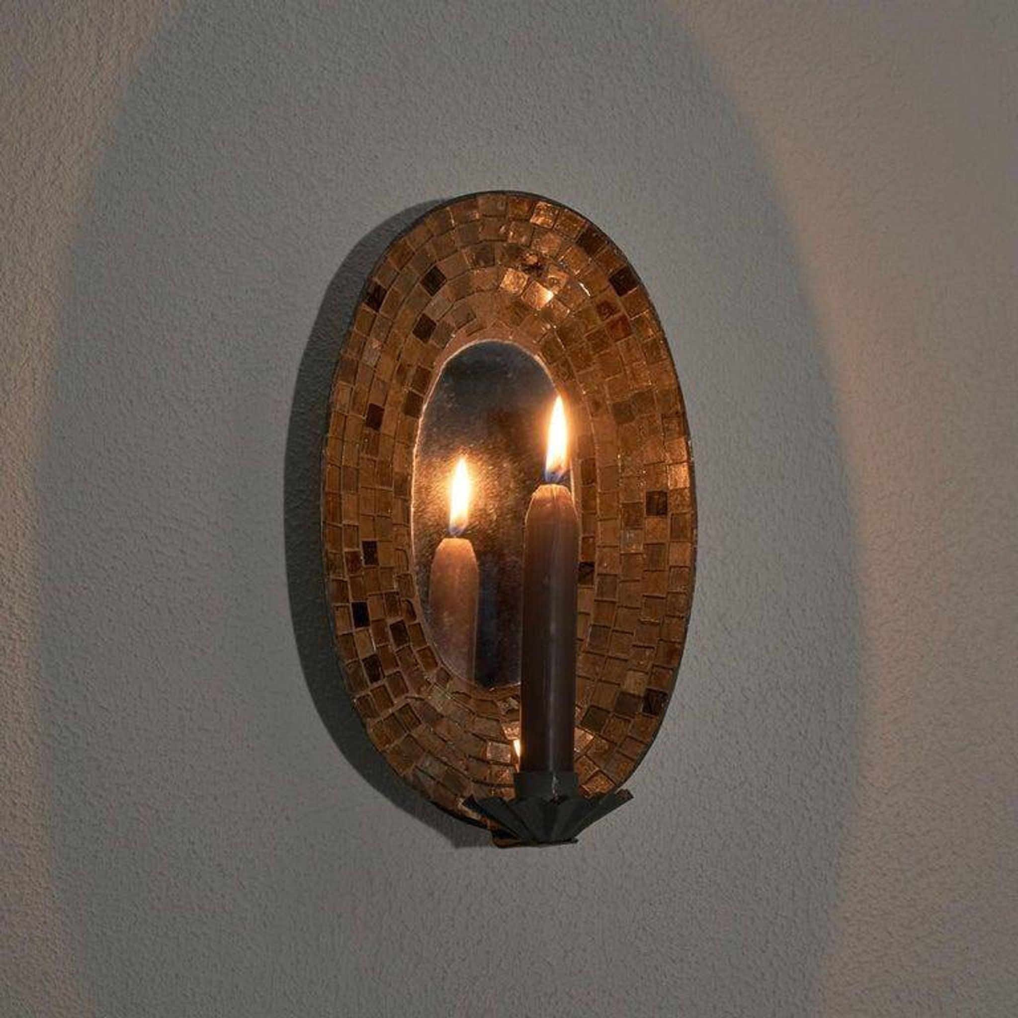Chandelier avec miroir et mosaïque années 1950