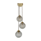 Suspension cascade trois feux globes vintages en verre moulé