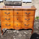 Louis XV style crossbow commode in cherry wood