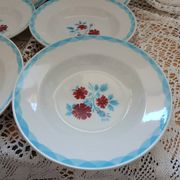 Lot of 12 Moulin des loups plates and dish