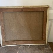 Old oil painting canvas still life kitchen fireplace faraoni