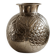 Vintage Italian vase in nickel-plated brass from the 1960s, hand-hammered relief of fruits and leaves.