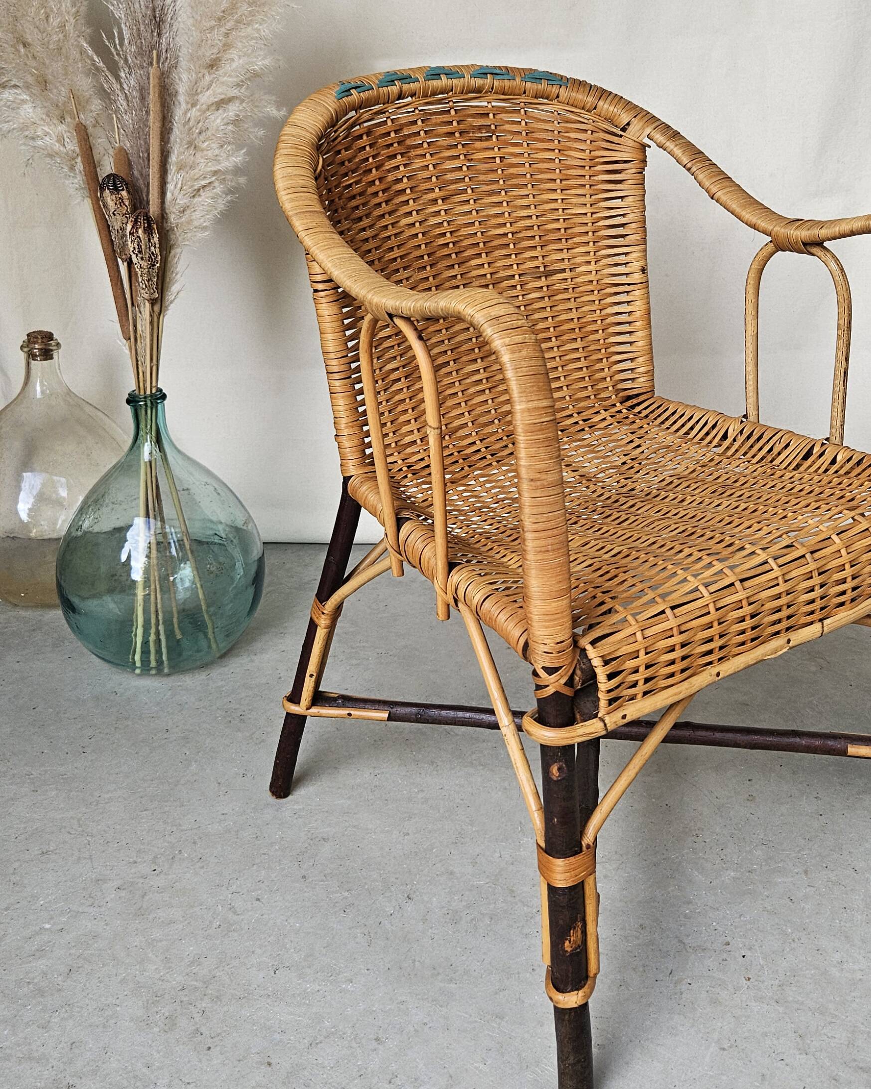 Vintage rattan armchair