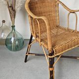 Vintage rattan armchair