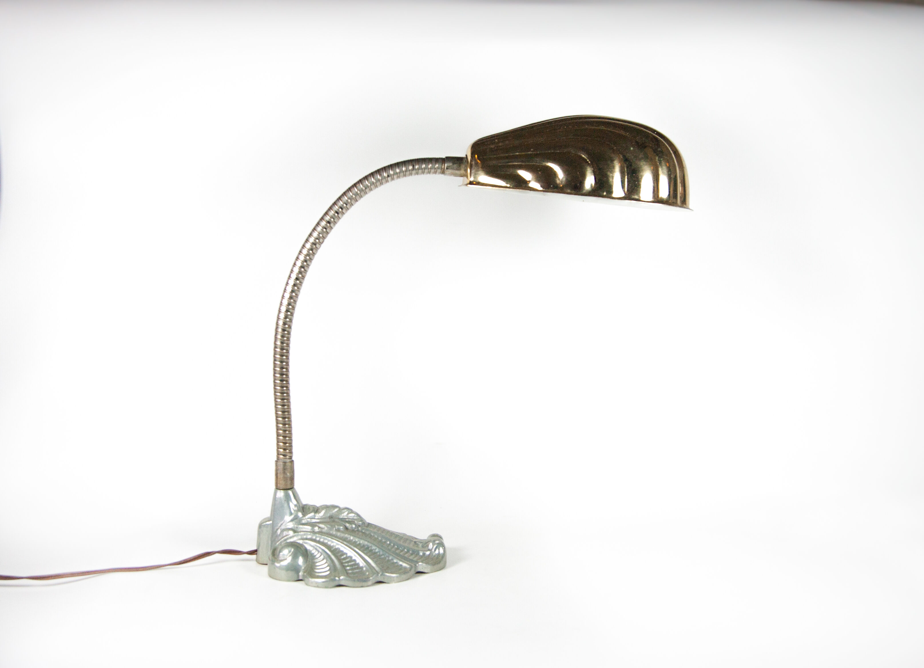 Vintage, lamp, lamp lamp bedside, lampe lamp table lamp metal and cast aluminum, shell, office, art deco lamp, table lamp