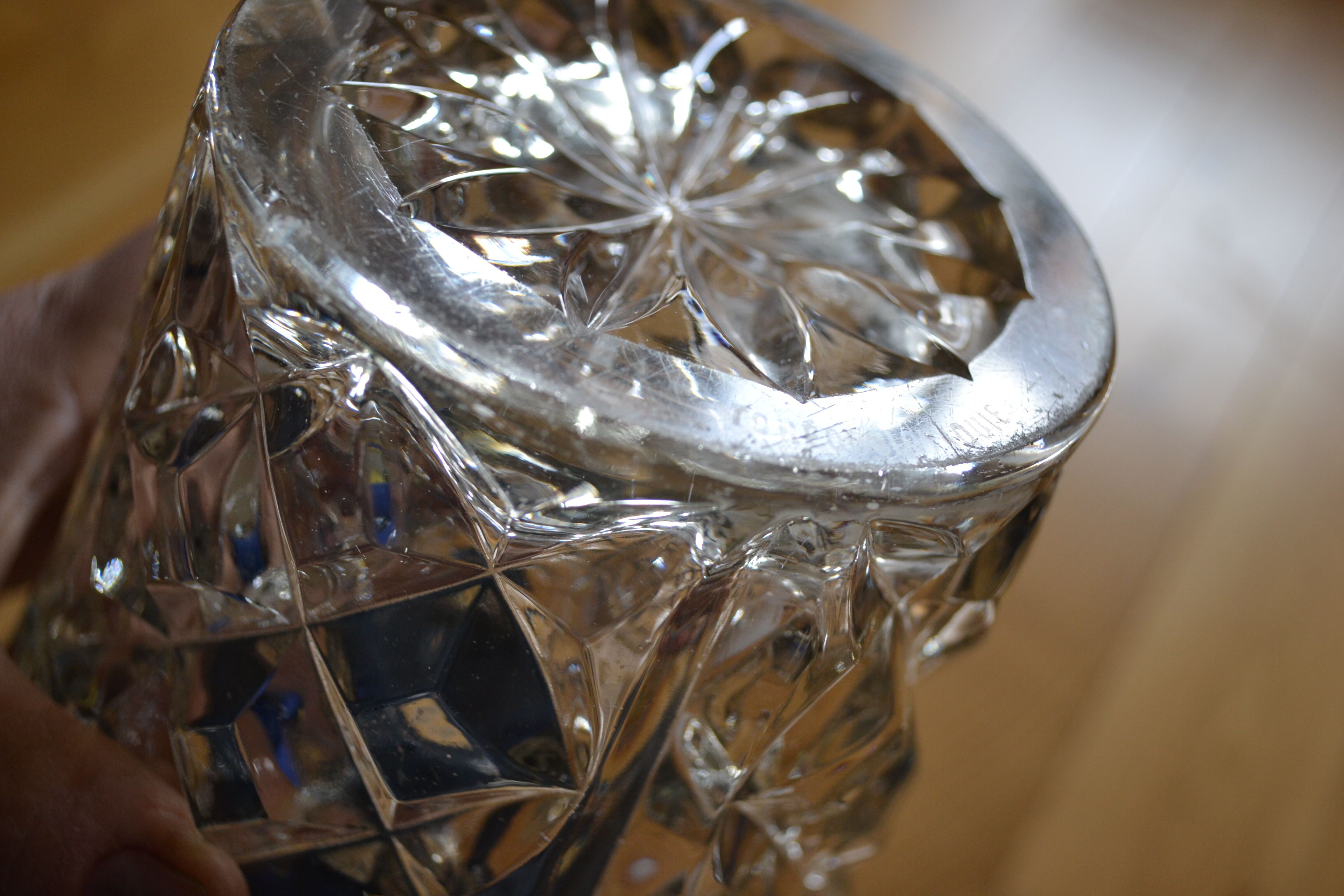 Vase vintage crystal mold czechoslovakia years 50