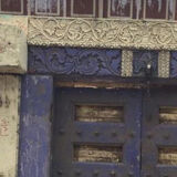 Old Indian door in old teak, piece and patina of origin