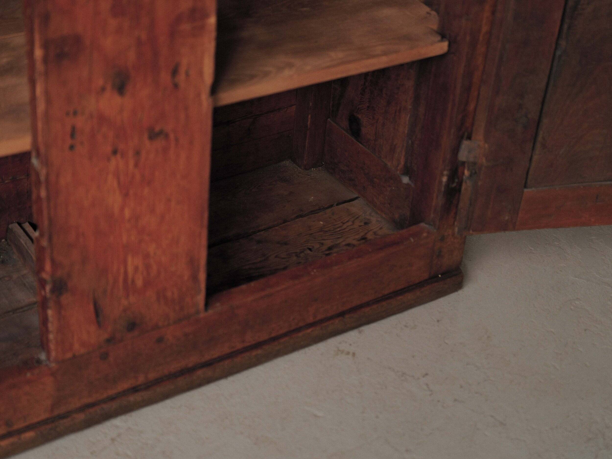 Mountain buffet in larch and solid pine, Folk art, 19th century