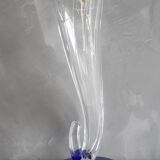 Crystal vase in the shape of horn of plenty, signed lVV