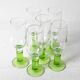 Set of 6 Limoncino Sherry Glasses / Green Sorbetto Stemware /Bormioli Rocco