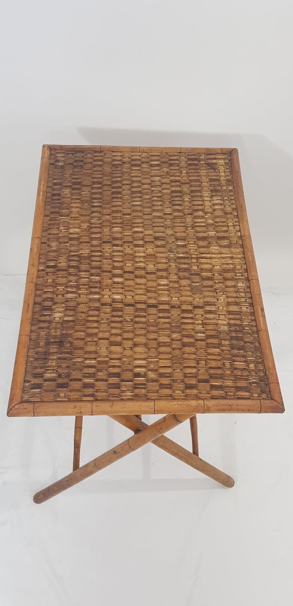 Folding side table bamboo 19th