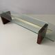 Mid-century minimalist thick glass coffee table, rosewood legs, 1960, Germany.