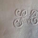 Set of 2 pillowcases, white cotton, monogram LT