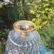 Very nice glass fruit bowl on a brass stand in very good condition.
