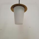 Lantern suspension in brass and opaline year 60
