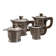 Silver-plated coffee and tea set with a wooden handle