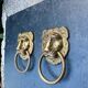 2 brass lion handles in Louis XIV style