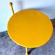 Yellow metal tripod coffee table by Tord Bjorklund for Ikea, circa 1980