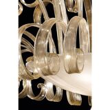 Venetian White and Gold Murano Style Glass Chandelier