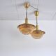 Danish Mid-Century Glass and Brass Chandeliers by Vitrika
