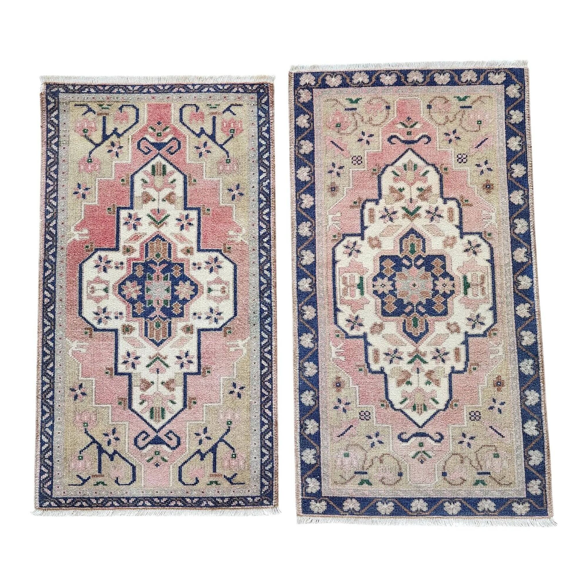 Lot de 2 tapis turcs vintage faits main