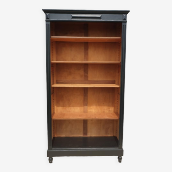 Open bookcase XIXth lacquered black