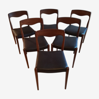 Set of 6 chairs Scandinavian teak