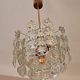Kinkeldey brass and faceted glass 3-level chandelier, 1960s