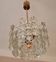 Kinkeldey brass and faceted glass 3-level chandelier, 1960s