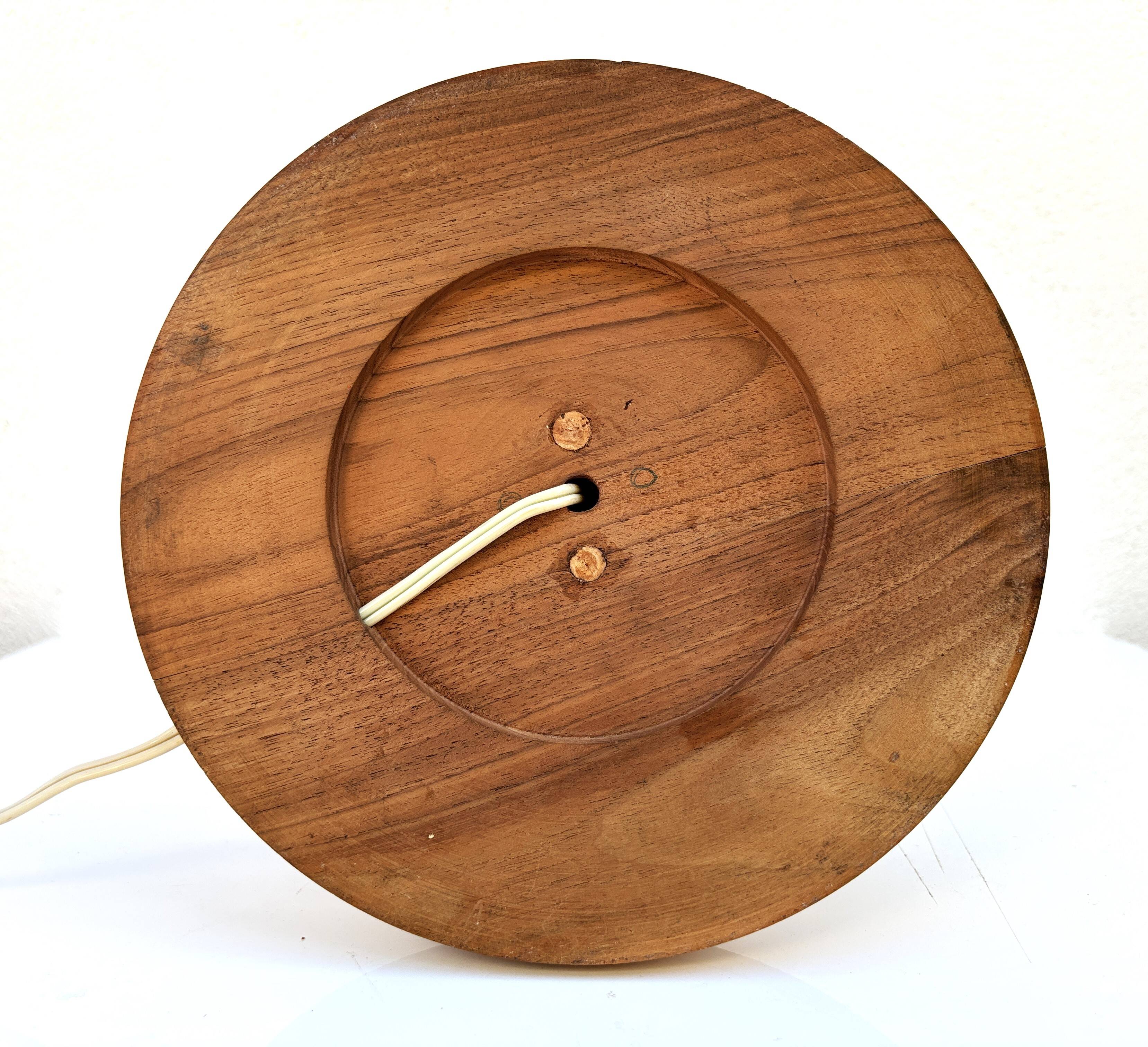 Vintage turned wood lamp base by Charles Dudouyt from the 1940s-1950s.