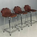 3x Leather Bar Stool for Les Arc Ski Resort, Selected by Charlotte Perriand