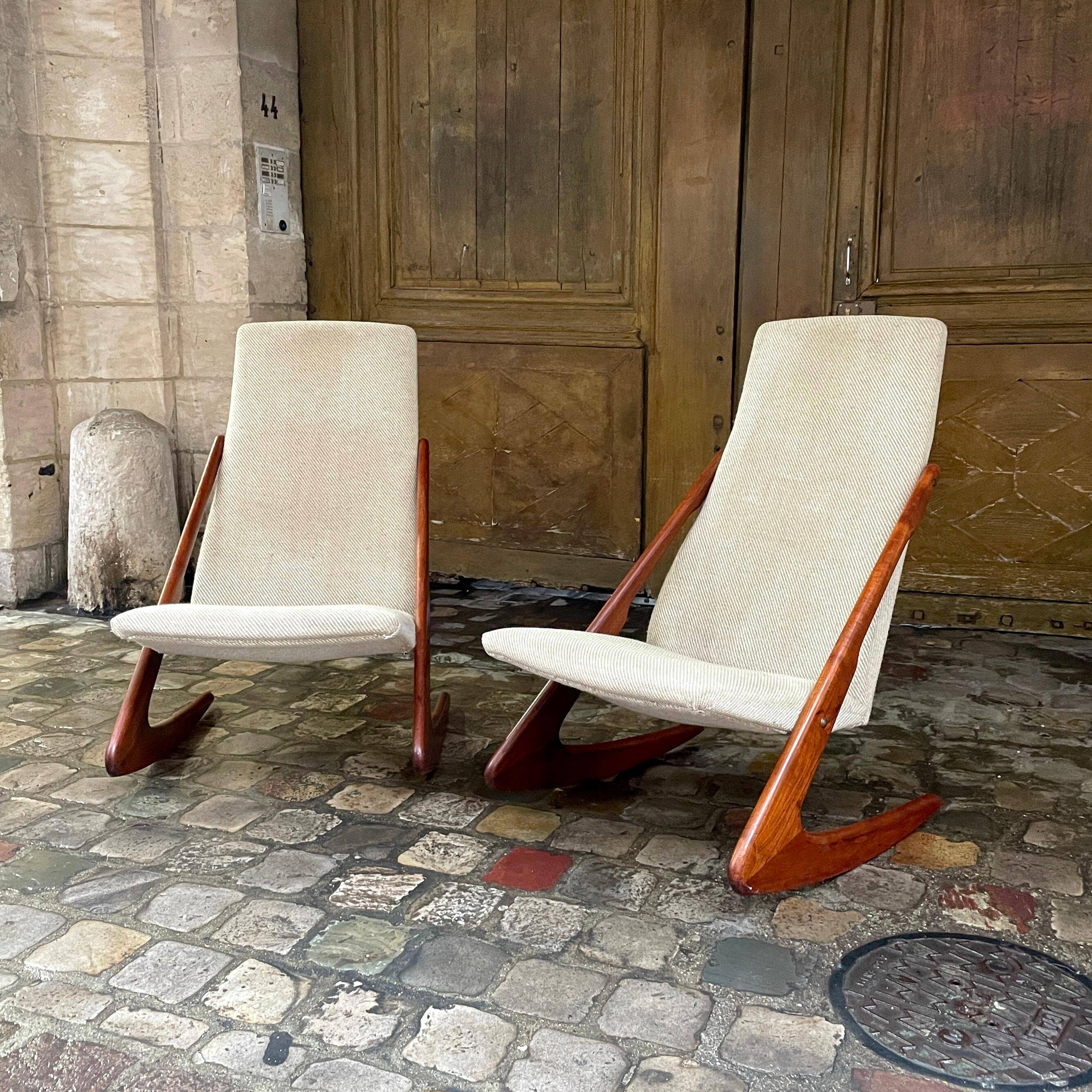 Pair of Danish armchairs model Boomerang by Mogens Kold