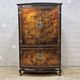 Cabinet chinois vintage avec feuille d'or, fleurs et oiseaux / bohème