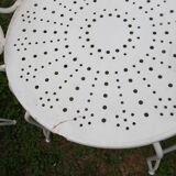 White wrought iron chairs