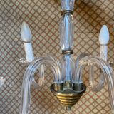 Glass and brass chandelier
