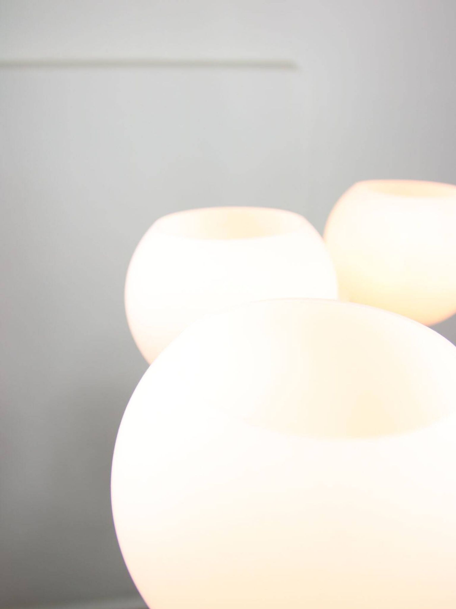 Lustre vintage en chrome et opaline, italie, 1970s