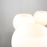 Lustre vintage en chrome et opaline, italie, 1970s