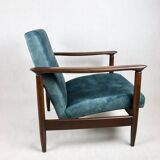 GFM-142 Chair in Blue Chameleon Velvet by Edmund Homa, 1970s