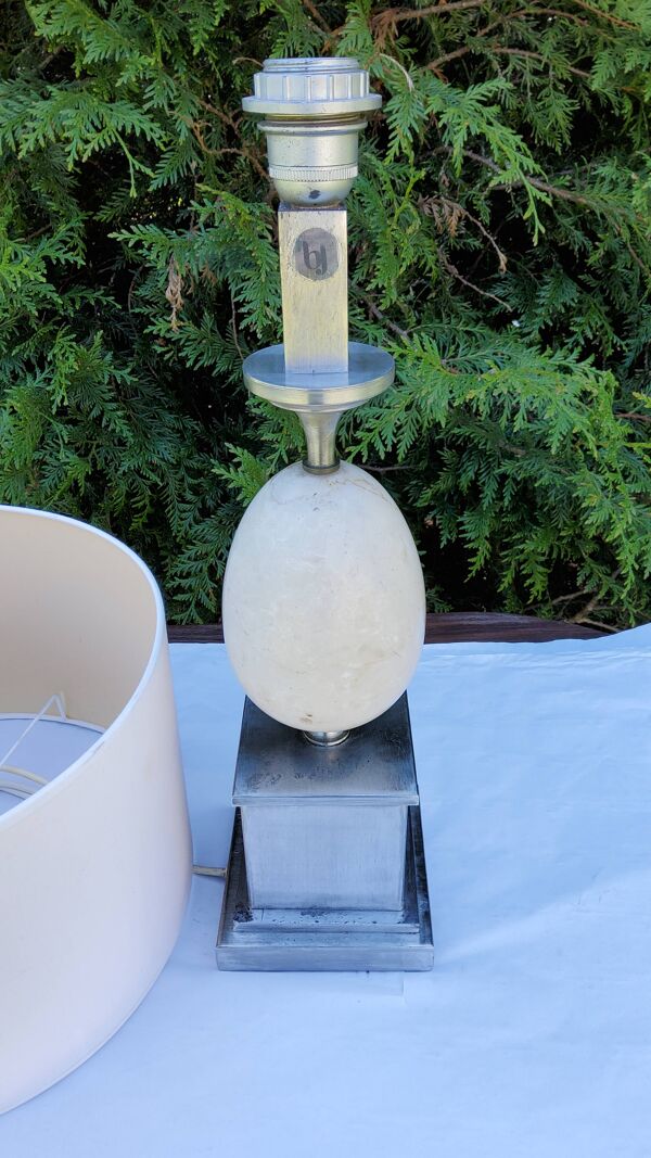Lampe oeuf en marbre des années 70 bf Italie