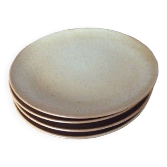 4 stoneware plates