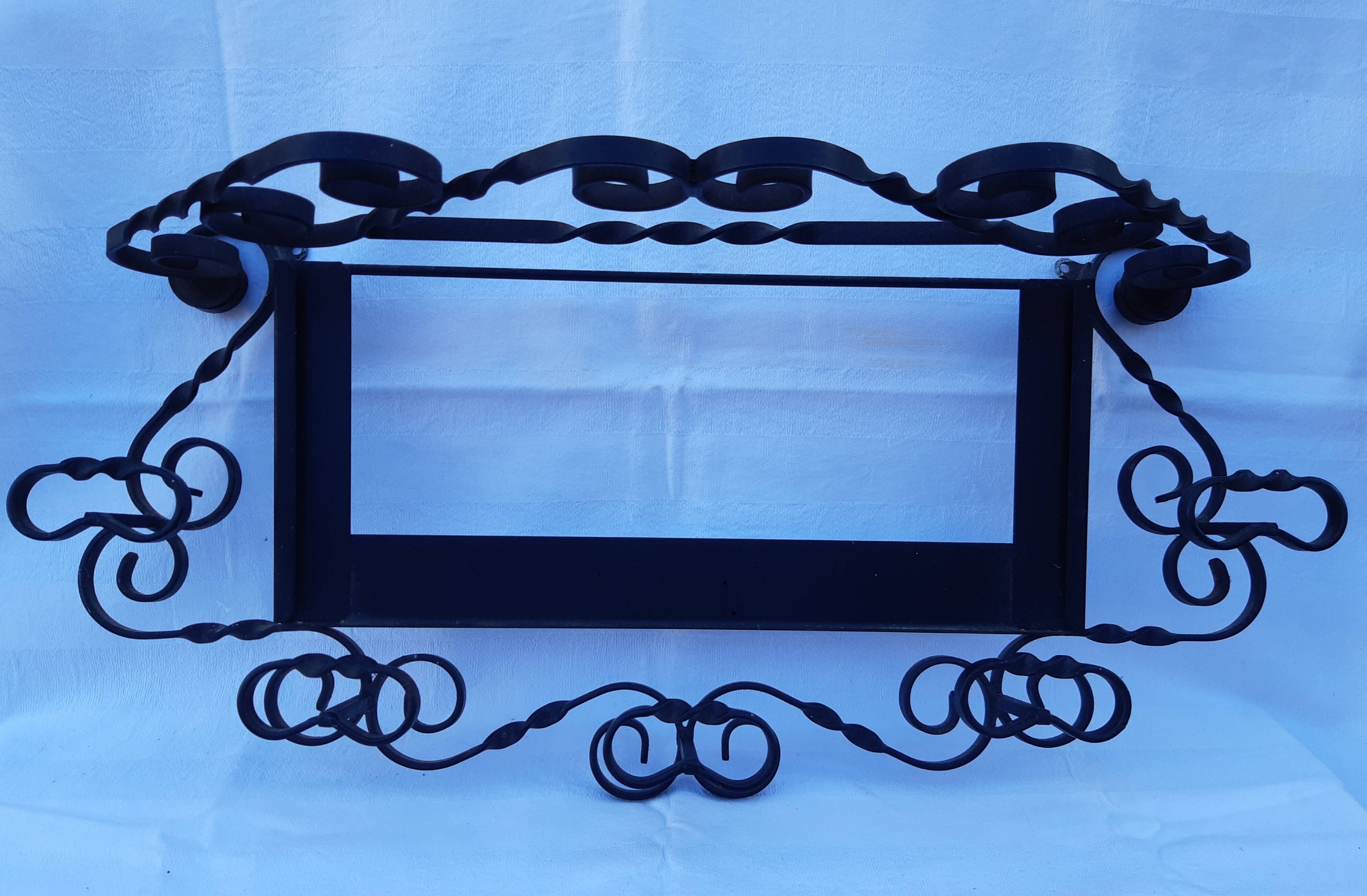 Art deco wrought iron coat hanger