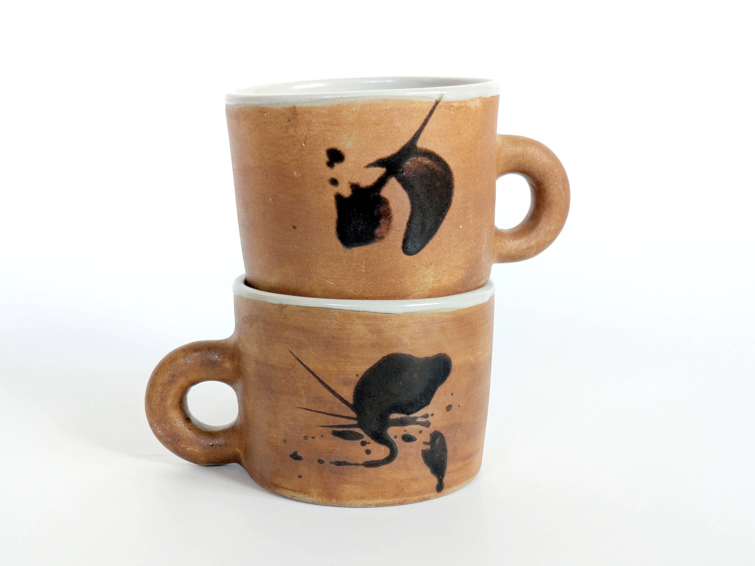 Set of 4 ceramic pieces by Madeleine Brault, Pottery of the Dove